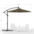 thumbnail image 3 of ACEGOSES 10ft 32 LED Outdoor Patio offset Umbrella, Solar Lighted Hanging Umbrella with 8 Ribs for Desk,Garden,Yard,Taupe, 3 of 10