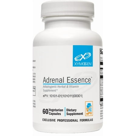 XYMOGEN Adrenal Essence - Adrenal Support with Adaptogenic Herbs (Cordyceps, Rhodiola Extract, Ginseng)   B Vitamins - Helps Support Healthy Energy Levels and Healthy Immune Function (60 Capsules)