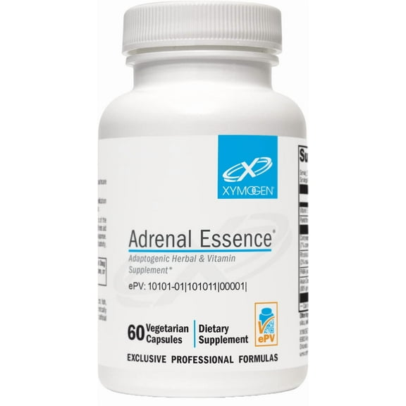 XYMOGEN Adrenal Essence - Adrenal Support with Adaptogenic Herbs (Cordyceps, Rhodiola Extract, Ginseng)   B Vitamins - Helps Support Healthy Energy Levels and Healthy Immune Function (60 Capsules)