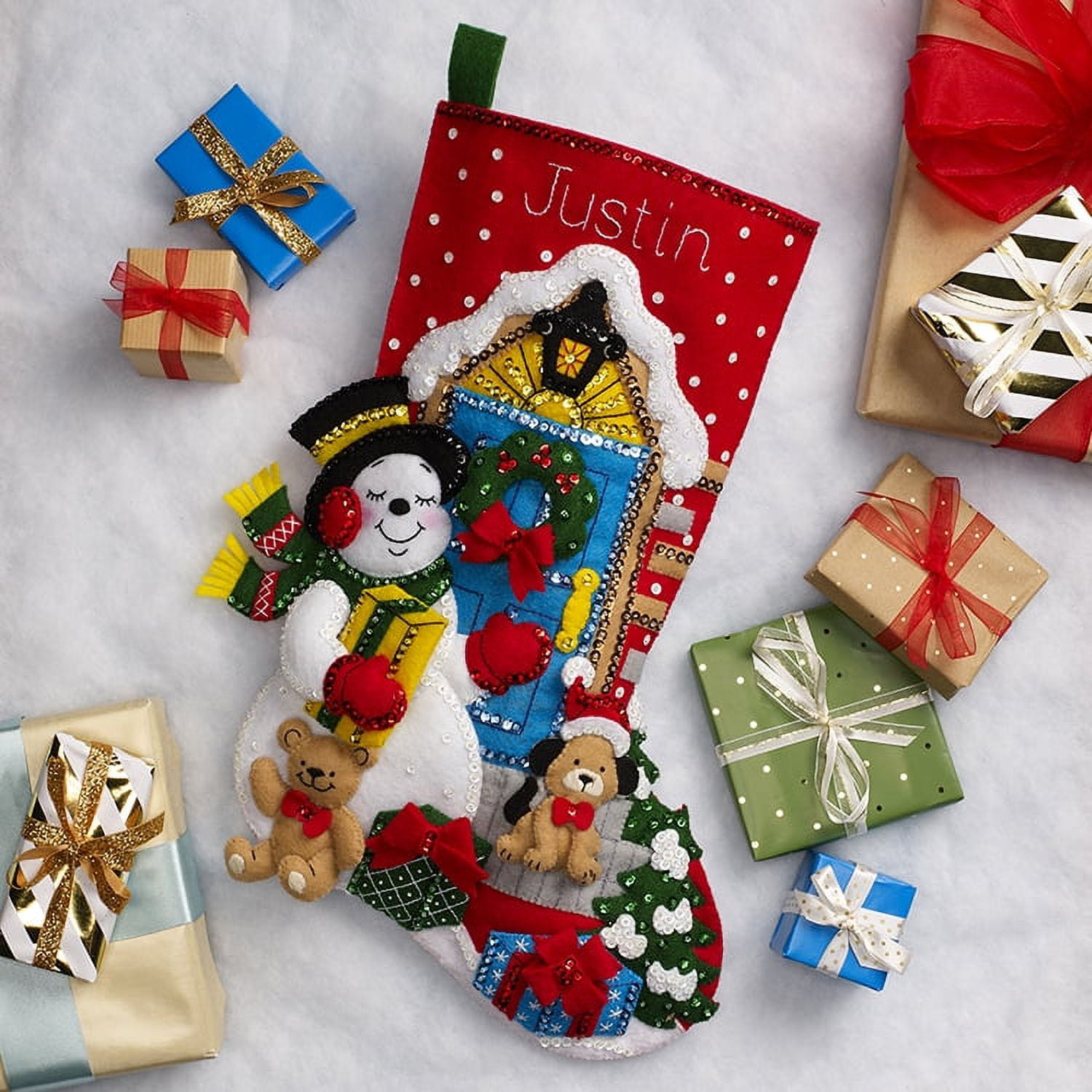 Shop Plaid Bucilla ® Seasonal - Felt - Stocking Kits - Christmas at the  Farm - 89534E - 89534E