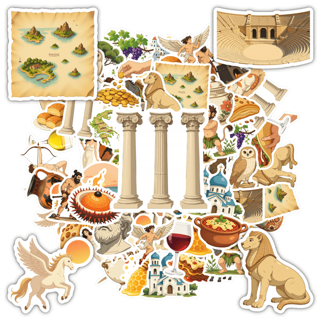 Ancient Stickers Stationery Stickers Mythology Kids Stickers DIY Stickers for Laptops Notebooks Cars
