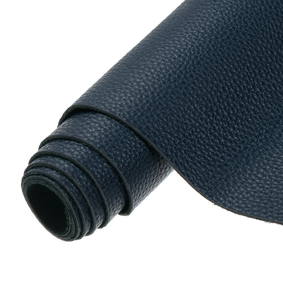 Uxcell Faux Leather Fabric Sheets, 54x36 Inch Waterproof Solid Soft PU Synthetic Leather Sheet for Upholstery Replacement Renovate Sofa Furniture Bag Crafts DIY Sewings(Dark Blue)