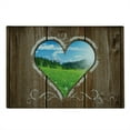 thumbnail image 2 of Outhouse Cutting Board, Heart Window View from Wooden Rustic Farm Barn Shed Chalk Art Image, Decorative Tempered Glass Cutting and Serving Board, Large Size, Brown Blue and Green, by Ambesonne, 2 of 5