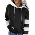thumbnail image 6 of Fanxing Oversized Sweatshirts for Teen Girl Trendy Colorblock Fleece Hoodies Juniors Drop Shoulder Long Sleeve Pullover Hoody Tops September Deals Black,XXL, 6 of 6