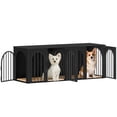 thumbnail image 6 of Hzuaneri Dog Crate Furniture for 2 Dogs, 63" Large Dog Kennel with Divider and Cushion for Medium Large Dogs, Double Dog Crate Furniture TV Stand, Black, 6 of 8