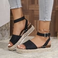 thumbnail image 1 of WILLBEST Sandalias De Mujer Para Vacaciones Informales Y Al Aire Libre. Diseño De Punta Abierta Con Parte Superior De Cuero Y Tacón De Cuña Para Atuendos De Verano Como Jeans Y Vestidos., 1 of 8