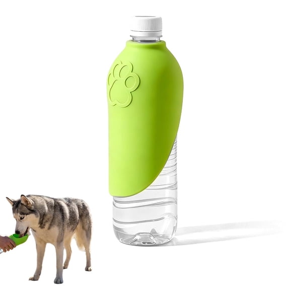Portable Dog Water Bottle with Silicone Travel Bowl, Dog Water Dispenser Attachment for Walking, Hiking, Camping and Outdoor Travel