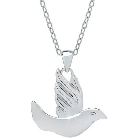 Lavaggi Jewelry Sterling Silver Petite Spirit Dove Pendant Necklace, 18 Chain