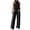 Black, variant on Two Piece Sets for Women Summer Outfits Lounge Sets Mock Neck Tops Wide Leg Pants Travel Fashion Clothing