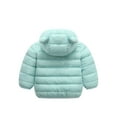 thumbnail image 4 of Skpabo Winter Coat for Toddler Baby Boys Girls Cute Bear Ear Hooded Padded Lightweight Puffer Jacket Down Kids Warm Outwear Jackets Green 12-18 Months, 4 of 7