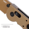 thumbnail image 3 of CRKT M16-02XD Everyday Carry Folding Knife with Crossbar Lock: D2 Plain Edge Blade, Desert Tan Grivory Handle, Pocket Clip, M16-02XD, 3 of 6