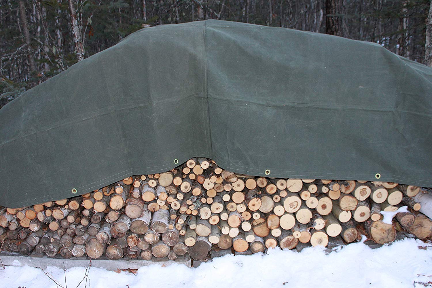 Dry Top 12 ft. W x 16 ft. L Heavy Duty Canvas Tarp Olive - image 2 of 4