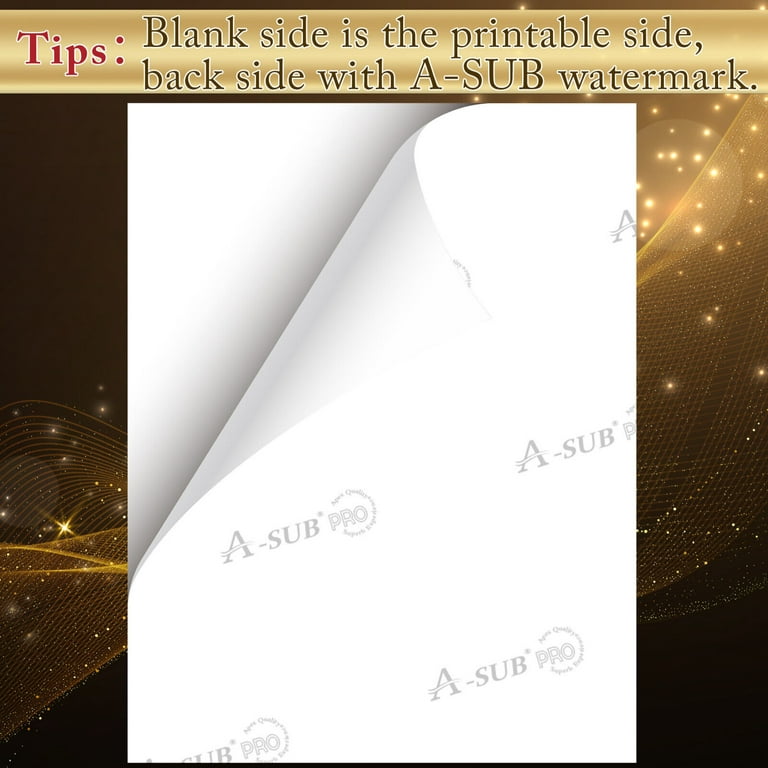 A-SUB 8.5''x11'' Light Fabric Transfer Paper 20 Sheets