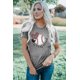thumbnail image 4 of ABPHQTO Camiseta gris con estampado de corazón de leopardo Baseballin' para mujer, 4 of 5
