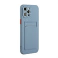 thumbnail image 5 of for iPhone 15 Pro Case with Credit Card Holder Slot TPU Soft Silicone Scratch-Resistant Slim Wallet Case Protective Cover for iPhone 15 Pro, Gray, 5 of 5