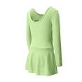 thumbnail image 5 of hengsof Girls' Long Sleeve Ballet Leotard Solid Color V Neck Mesh Bodysuit Dance Gymnastics Leotard Suitable for Girls Aged 3-15, 5 of 7