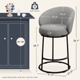 thumbnail image 3 of MultiHaven 26.7" Upholstered Swivel Bar Stool Set of 2 with Back,Modern Counter Height Chair for Kitchen Island - Mid Grey Fabric, 3 of 11