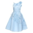 thumbnail image 3 of LiiYii Girls Sequin Tulle Mesh Dress Ruffle Birthday Party Tutu Formal Dress A Line Wedding Pageant Light Blue 6, 3 of 7