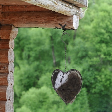 LOLIPPYY Sturdy Coffee Bird Nesting Box Heart for Finch and Hummingbird Nest Building LOLIPPYY Sturdy Coffee Bird Nesting Box Heart for Finch and Hummingbird Nest Building
