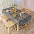 thumbnail image 6 of Boho Bohemia Flower Rectangle Tablecloth 60"x120",Waterproof Polyester Rectangle Table Cloth, Wipeable Spillproof Polyester Tablecloth for Dining, Camping, Indoor and Outdoor, 6 of 6
