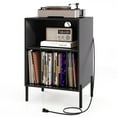 thumbnail image 1 of Gymax Support de Tourne-Disque avec Station de Recharge 5 Compartiments de Rangement Trousses Anti-Basculement, 1 of 10