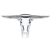 Chrome Long Horn Bull Hood Ornament