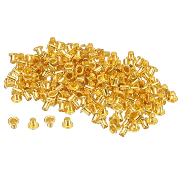 Uxcell 200set Grommets Kit Metal Eyelets 2mm Hole Tiny Grommet for Shoes Clothes Belt Bag DIY Project Gold Tone