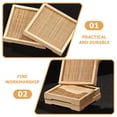 thumbnail image 3 of Cocktail Coaster Beverage Dining Table Coasters Oriental Tea Tray Wood Square for Drinks, 3 of 6