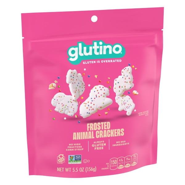 Glutino Gluten Free Frosted Animal Crackers, Gluten Free Snacks, 5.5 oz