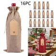 thumbnail image 1 of npkgvia accessoriesClearance,16PC Linen Bottle Bag Set Bottle Sleeve Linen Tag Red Packaging Baghome decor, 1 of 9