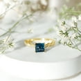 thumbnail image 5 of Rosec Jewels Real London Blue Topaz Princess Cut Engagement Ring with Side Stones - Blue Topaz Diamond Ring (6 mm, AAA Quality), 14K Yellow Gold, US 12.00, 5 of 8