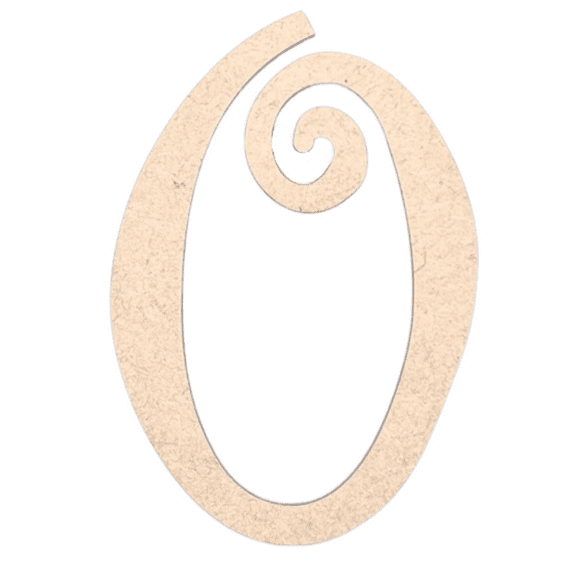 Krafty Supply - 10" Tall MDF Number 0 | 1/4" MDF | Curlz | Wooden Craft Numbers