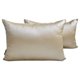 thumbnail image 1 of Funda de cojín lumbar decorativa HomeCentric color champán, paquete de 2, 50 x 65 cm (20 x 26 pulgadas), funda de cojín rectangular lisa de satén, estilo moderno liso - Satén flameado color champán, 1 of 4