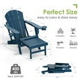 thumbnail image 5 of Folding Adirondack Chair with Ottoman, HDPE All-Weather Poolside Chairs w/Cup Holders & Footrest, Blue, 5 of 8