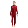 thumbnail image 2 of iiniim Kids Girls Long Sleeve Rhinestone Gymnastics Leotard Unitard Full Body One Piece Figure Ice Skating Jumpsuit Bodysuit, 2 of 7