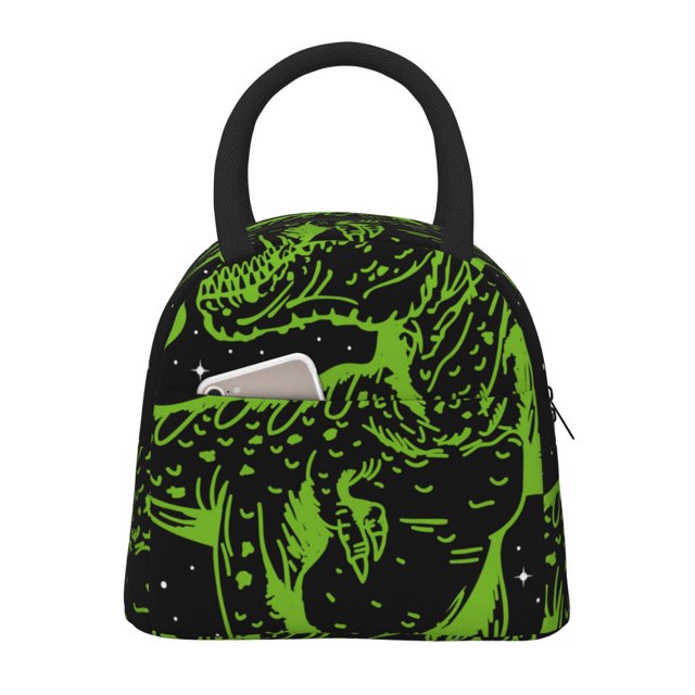 Easygdp DINOSAUR IN SPACE Bolsa de Almuerzo Insulada Grande, Forro de Aluminio, Diseño Espacioso, a Prueba de Fugas, Ideal para Trabajo, Picnics, Viajes y Actividades al Aire Libre