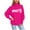 F-Hot Pink, variant on larppty Women Christmas Merry Sweater Cute Letter Print Christmas Knit Pullover Long Sleeve Crew Neck Knitted Holiday Top（Dark Green，S）