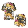 thumbnail image 6 of Rocae Cute Cat Cartoon for Two Piece Sleepwear Pajamas Sets for Women Soft Short-Sleeved Pjs with Lounge Shorts Large, 6 of 9