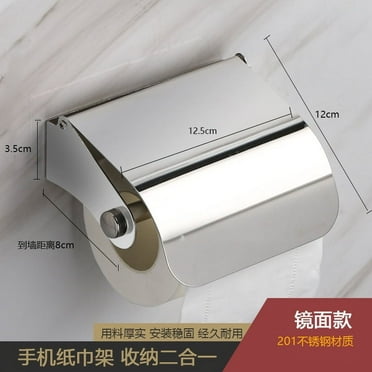 Zhuge Stainless Steel Tissue Holder, Creative Bathroom Toilet Paper Holder, Non Perforated Wall Mounted, Bathroom Roll Paper Holder，D