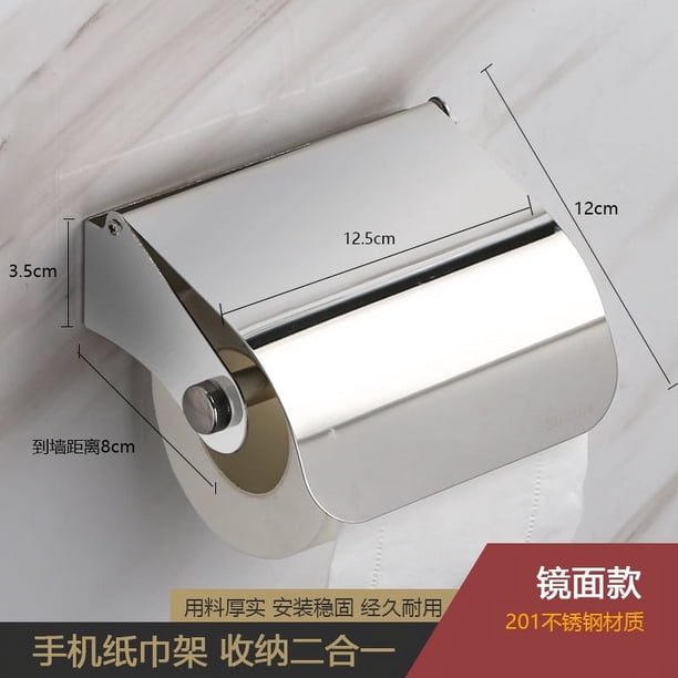 Zhuge Portarrollos de papel higiénico de acero inoxidable, creativo, para baño, sin perforaciones, para montaje en pared, para baño, D