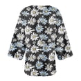 thumbnail image 4 of BangWanChi Beach Cover ups for Women 2024 Women's Summer Floral Print Puff Sleeve Cardigan Loose Cover Up Casual Blouse Summer Trendy Tops, 4 of 5