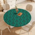 thumbnail image 5 of Haunted Mansion Ultramarine Green Round Table Cover Kitchen Printed Waterproof Tablecloth Elastic Edged Tablecloth Fits Party Wedding Indoor Outdoor Tables, 5 of 8