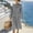 *Gray, variant on ClodeEU Women's Casual Loose Fit Linen Blend Necktie Knot Neck Long Sleeve Maxi Dress With Pocket Black,Womens Plus M