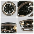 thumbnail image 3 of 18" Rustic Wood Caged Ceiling Fan with Light and Remote Control, Farmhouse 3-Speed Reversible Flush Mount Ceiling Fan, 3 of 9