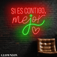thumbnail image 2 of Glowneon Si Es Contigo Mejor Led Sign, Mexican Valentine's Wall Decor, 2 of 5