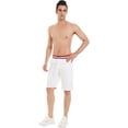 thumbnail image 5 of QPNGRP Mens Shorts Casual Adjustable Drawstring Elastic Waist Slim Shorts 8210/White 38, 5 of 8