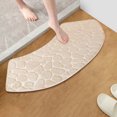 thumbnail image 2 of PALIFEUR Super Non-Slip Bathroom Rugs, 12x39" Curved Cobblestone Embossed Bath Rug Quick-drying Highly Absorbent Bathroom Mat Washable Fanned Bath Mats for Bathroom Corner Tub, Beige, 2 of 6