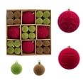 thumbnail image 2 of Bolas de Navidad de terciopelo 44 piezas | Adornos de Árbol de Plástico Flocado | Decoraciones colgantes navideñas rojas de 4cm y 8cm | Decoración de Navidad duradera, resistente a la decoloración,, 2 of 7