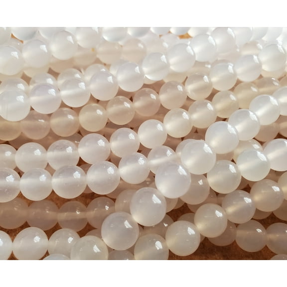 12mm White Agate Round Beads Grade A Genuine Gemstone Natural Jewelry Making