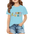 thumbnail image 3 of Miaoju Girls Oversized T Shirt Crewneck Letter Graphic Printed Short Sleeve T Shirt Loose Preppy Tops Kids Summer Clothing, 3 of 5